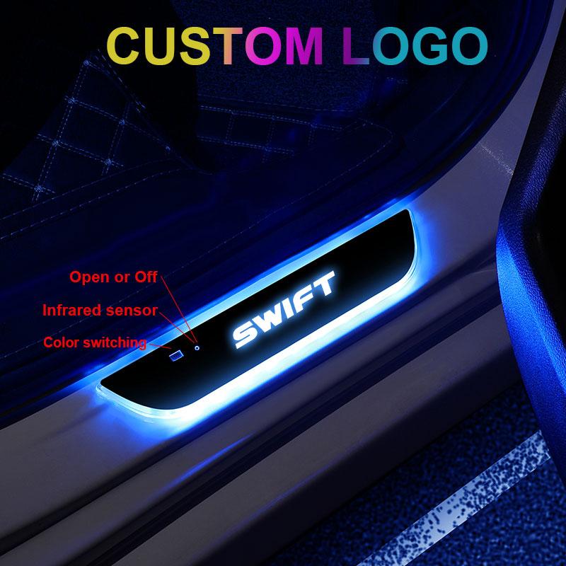Car door Sill light logo Projector lamp Power Moving LED Welcome Pedal For Suzuki Swift car Accessories