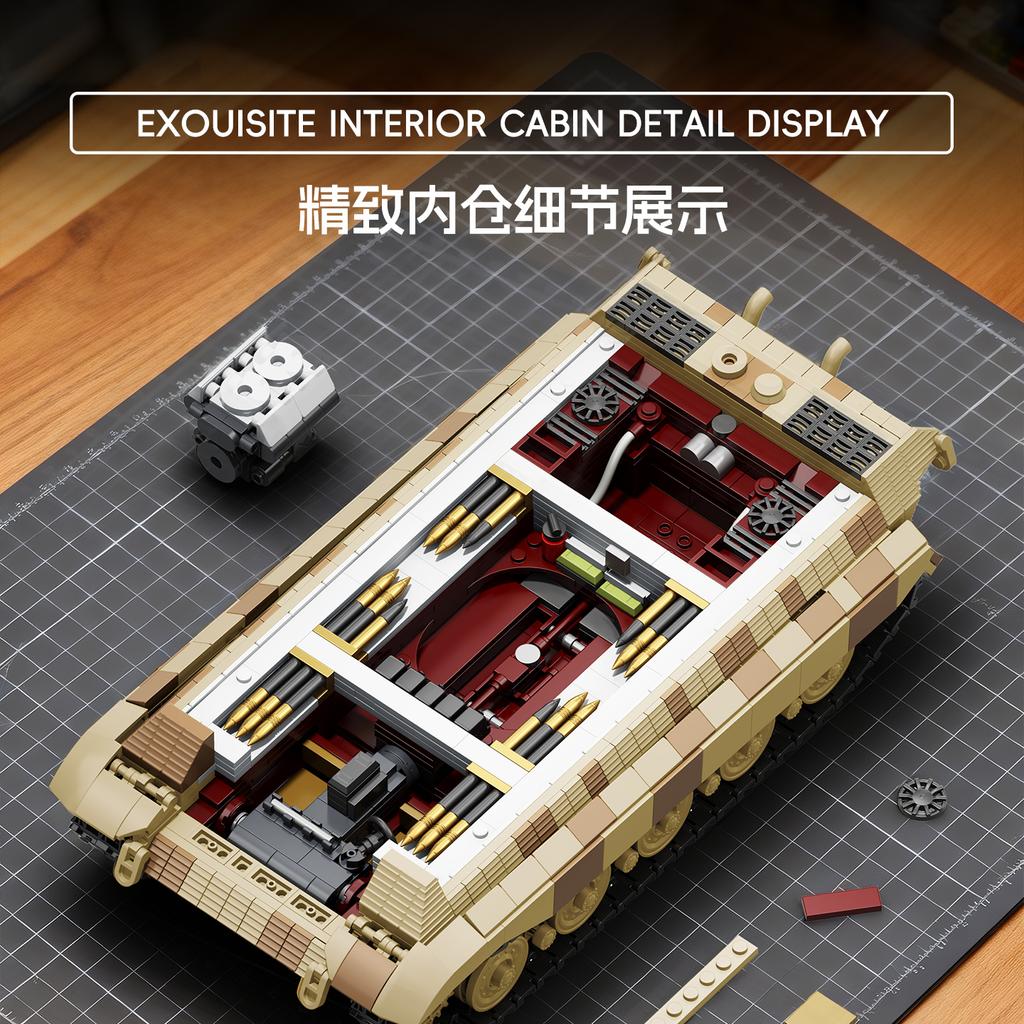 New product TK2 building blocks - WWII Tiger King tank - German military model assembly for boys - educational toy - gift