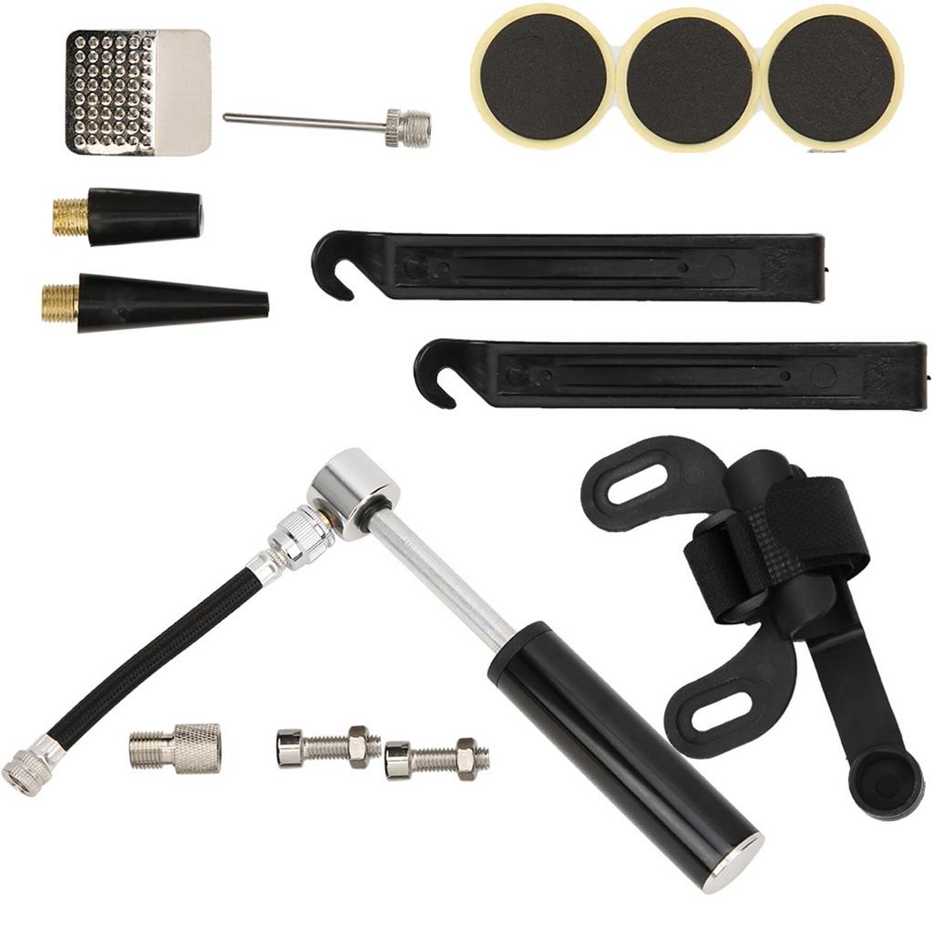 Zestaw naprawczy do opon rowerowych Mini pompka rowerowa Zestaw naprawczy do rowerów szosowych górskich Czarny