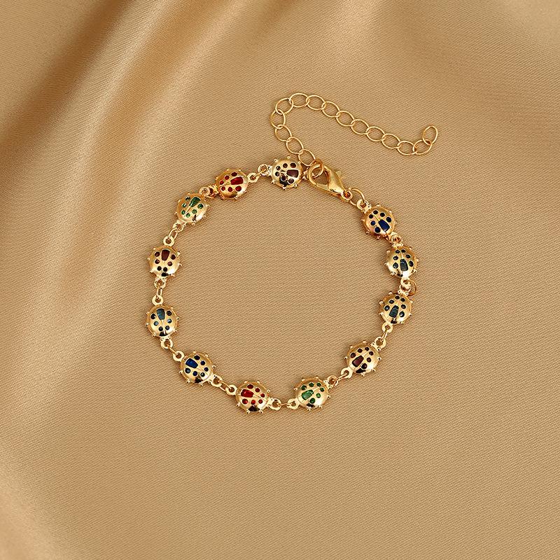 Korean Colorful Heart Bracelet For Women Exquisite Crystal Zircon Metal Chain Bracelets Bangles Girl Party Wedding Jewelry Gifts