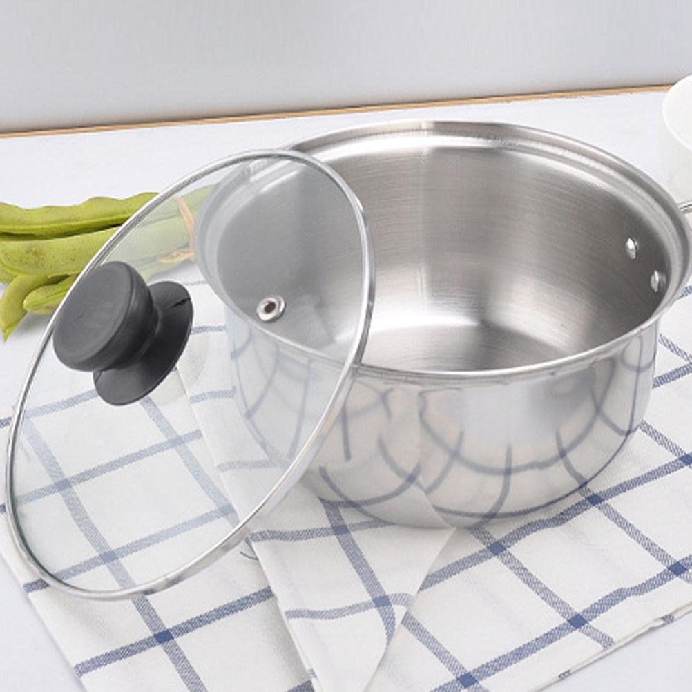 Stainless Steel Soup Pot Milk Pot Heat Resistant Handle Saucepan for Stove Cooking Stew Pasta Kitchen Cookware