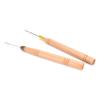 Wood Handle Feather Hair Extension Kit Thread Hook Needle Pulling Tool Salon Diy