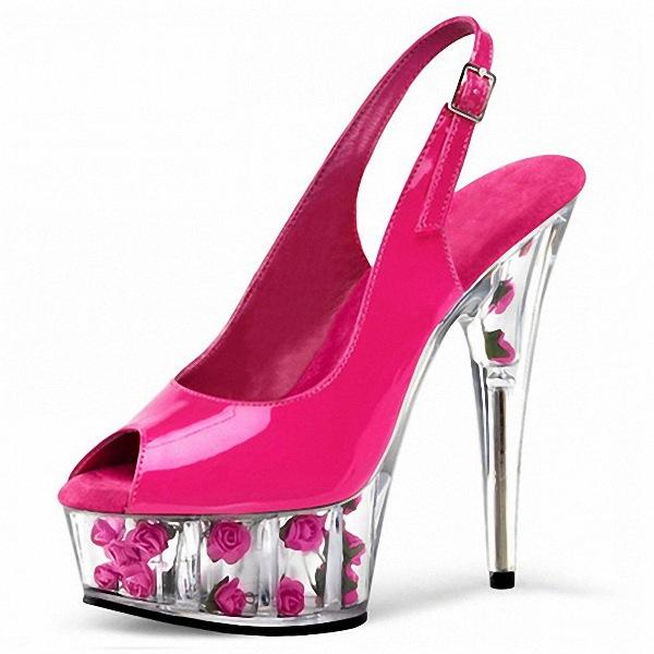 

15 см весна-лето новая обувь с открытым носком водонепроницаемая обувь на платформе туфли на шпильке красные свадебные туфли для невесты 46