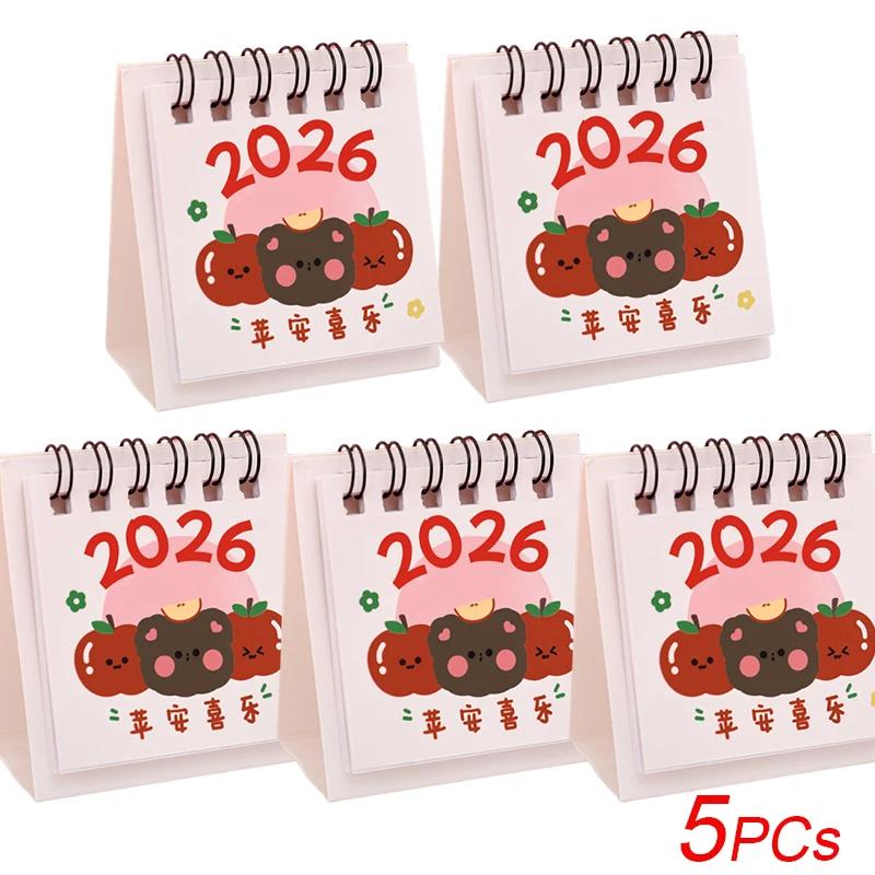 Mini Desk Calendar Cartoon Standing Flip Desktop Calendar, Small Daily Planning Monthly Calendar for Home