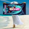 1PC Custom Name Nightmare Cat Adventure Beach Towel Highly Absorbent And Sand-Resistant Towel for Swimming, Pool, Yoga, And Travel Lightweight