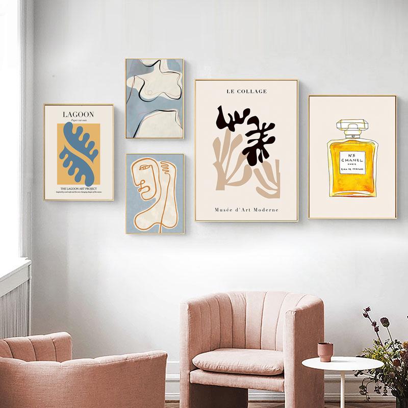 Matisse Abstract Plants Woman Line Canvas Painting Fashion Retro Posters Home Decor Living Room Modern Minimalist Print Pictures