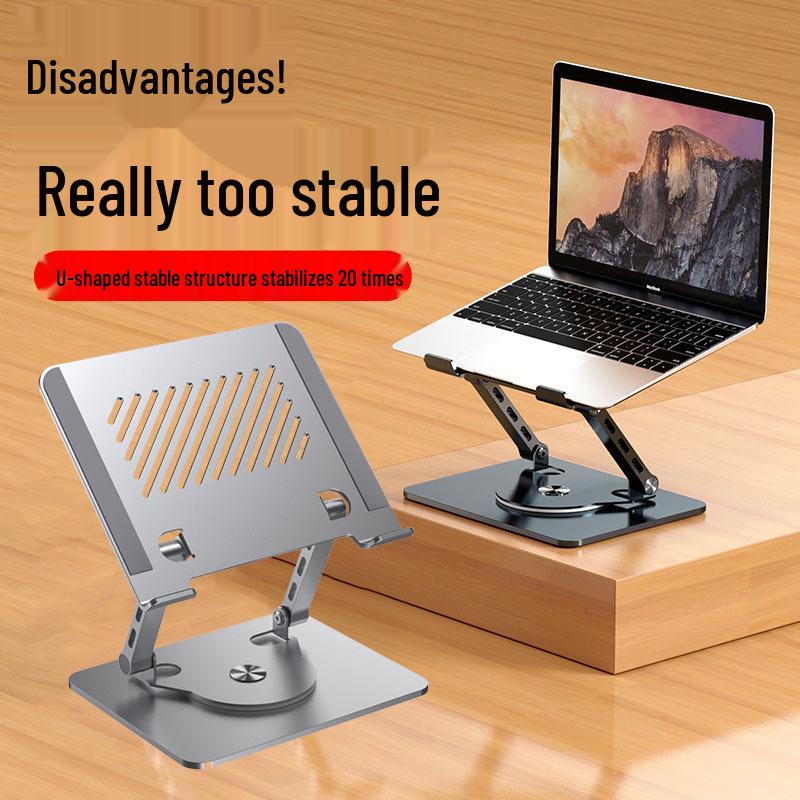 360° Rotating Laptop Stand with Adjustable Height and Cooling Base