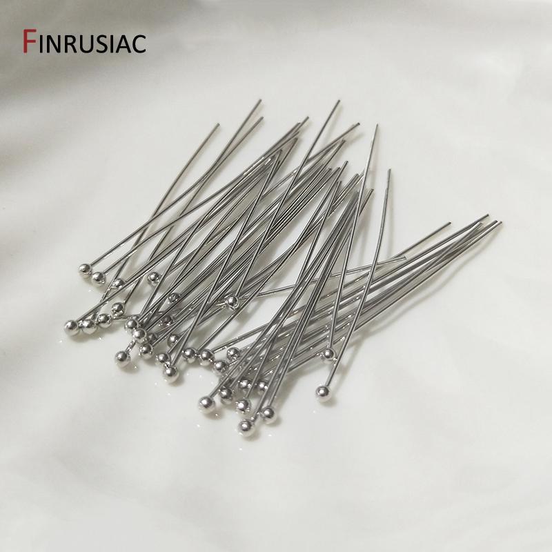 20-50mm Flat Head/Ball Head/Eye Pins Brass Metal Platinum Plated/18K Gold Plated DIY Jewelry Supplies Accessories