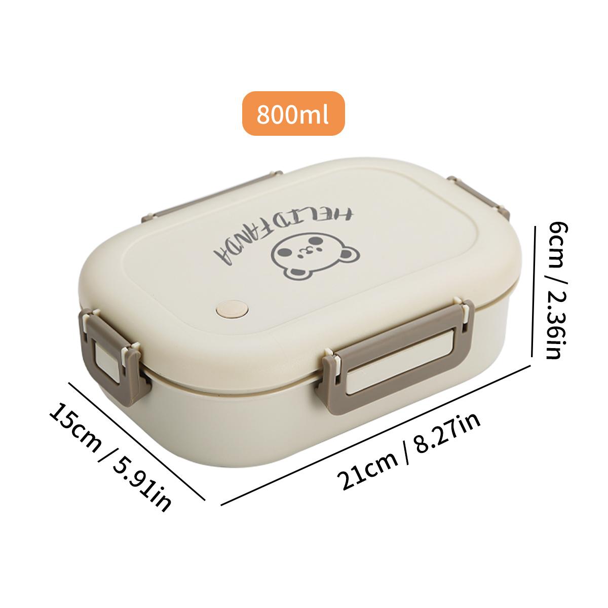 Cute Bear Plastic Divided Lunch Container Portable Leak-proof Detachable 3 Grids Bento Lunch Box For Kids Student Microwave Safe