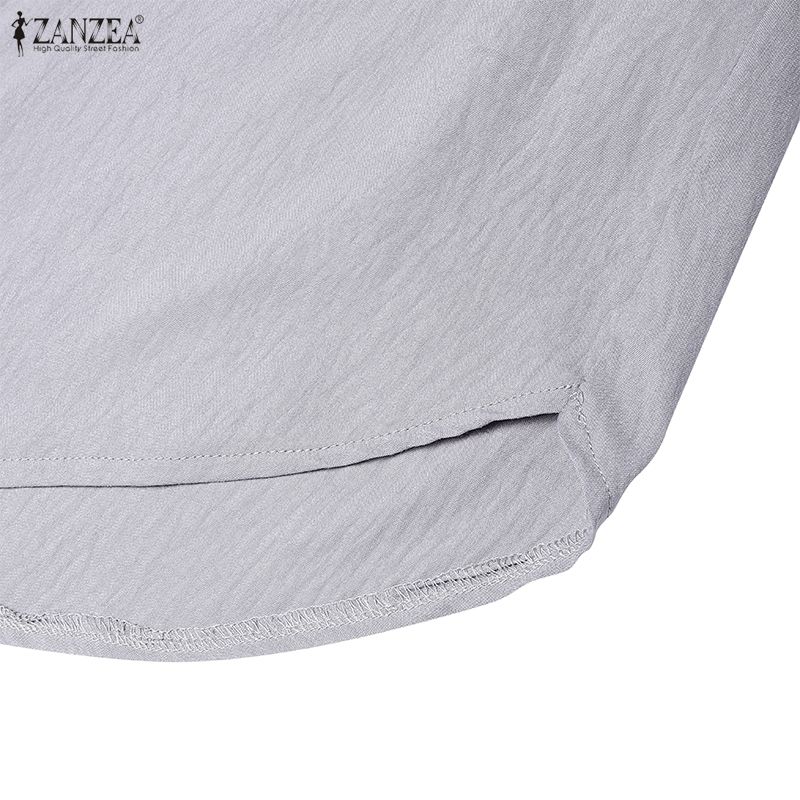 ZANZEA Women Casual V-Neck Summer Loose Short Sleeve Long Dress