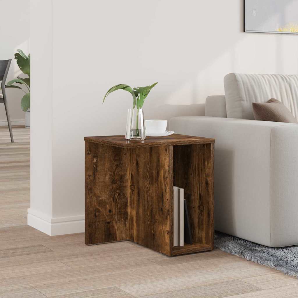 Side Table Smoked Oak 37 x 32 x 40 cm Engineered Wood
