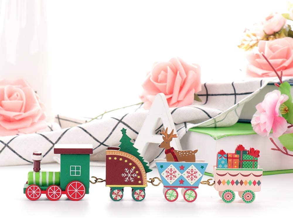 Christmas Santa Claus Wooden Christmas Miniature Wooden Christmas Wooden Mini Kids Train Christmas Christmas Christmas Gift Ornament, Figurine, Gift,