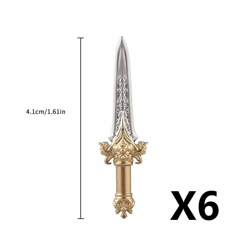 12/24 bucăți figurine medievale kit de accesorii pentru arme blocuri de construcție sabie regele scut regele leu topor de luptă trident topor cu două tăișuri jucărie din cărămidă