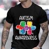 Herr T-shirts Autismsmedvetenhet Grafiskt Tryckt T-shirt Y2K Mode Rundhalsad Kläder Herrkläder Hip-Hop T-shirt Manlig Streetwear Toppar