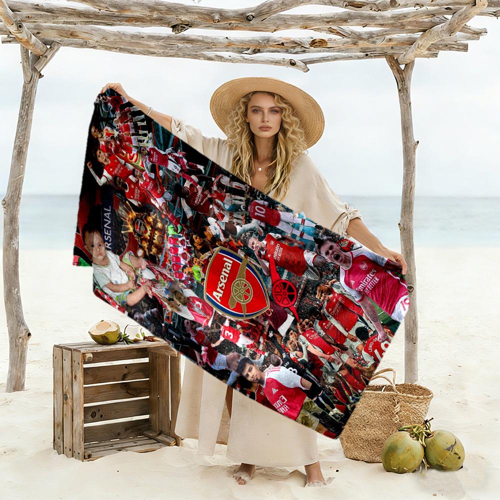 Arsenal Football Player Beach Towel Super Soft & Absorbent Comfortable Lightweight Suitable for Swimming, Gym, Camping, Yoga Vacation