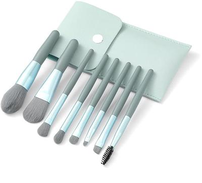 ETSAP 8 Pcs Brush Set With Pouch, Makeup Brushes Premium Synthetic Kabuki Foundation, Concealers, Eye Shadows Professional Blush, Face Powder, Highl