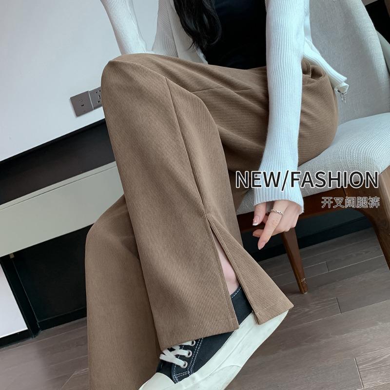 

Весенние новые широкие брюки женские свободные брюки-капли, подметающие пол, женские брюки длинные брюки модные с боковыми разрезами прямые повседневные брюки XXL