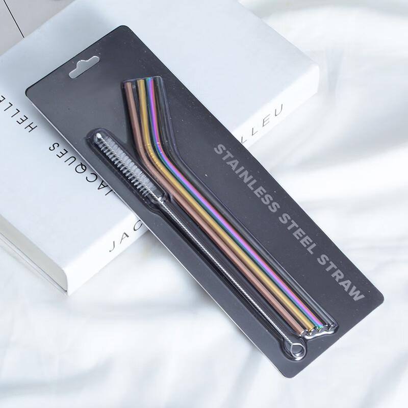 Qianxing Reusable Stainless Steel Titanium Plated Straws