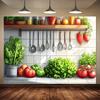 2D Плоский друк Фермерські свіжі продукти Фон для фотосесії Кулінарна вечірка Тканина для фону