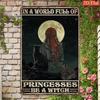 Vintage Metal Tin Signs for Home Bar Garden Bathroom - Princess Witch Cat Designs for Girls, Yard Gift