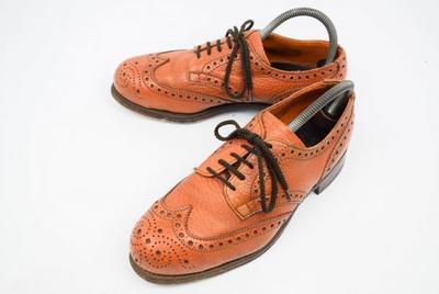 Wyprodukowano w Anglii / ARCO Obuwie Bezpieczne Skórzane Buty Wingtip z Podnoskiem Stalowym Brązowe /6 / 24.5-25.0cm/ Goodyear Welt(UŻYWANY)
