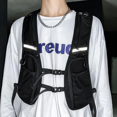 Functional  Vest Reflective Storage Phone Bag Lightweight Fsahion Waistcoat with Pocket & Extra Storage Backpack Vest