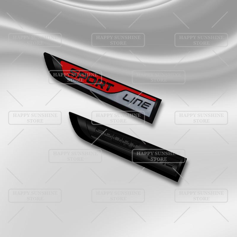 WZQD9 3D Metal For SKODA Sport Line Lettering Side Wing Emblem Car Sticker Body Decoration Kodiaq Karoq Superb Octavia Yeti Rapid 4x4