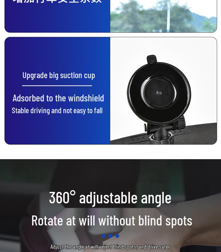 High-Definition Rearview Suction Cup Mirror for Tricycles – Blind Spot and Reverse Assistance