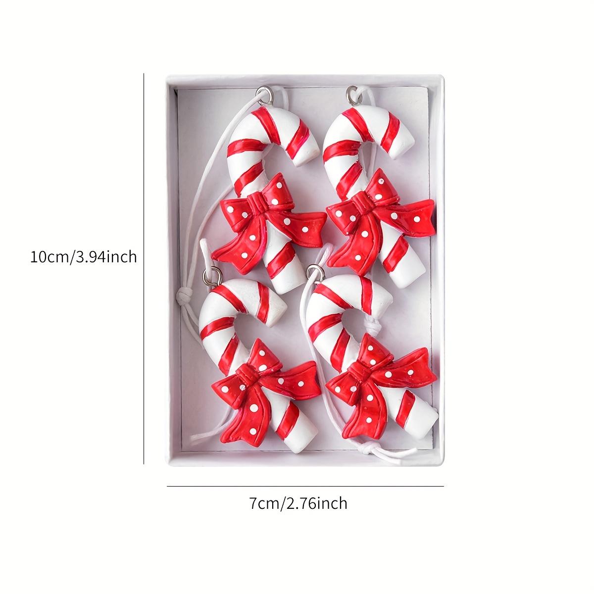 

4 шт. Рождественские полимерные подвески, Подходят для украшения комнаты, Рождественской елки, Праздничного украшения для вечеринки, Подвески, Без питания Crutch Set