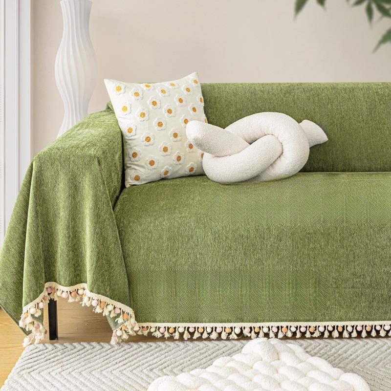 Chenille Fischgrätenmuster Sofa Handtuchbezug Stoff Rutschfestes Sofakissen Vier Jahreszeiten Universal Hoher Anspruch Vollständig bedeckt Universeller Bezug Überwurfdecke