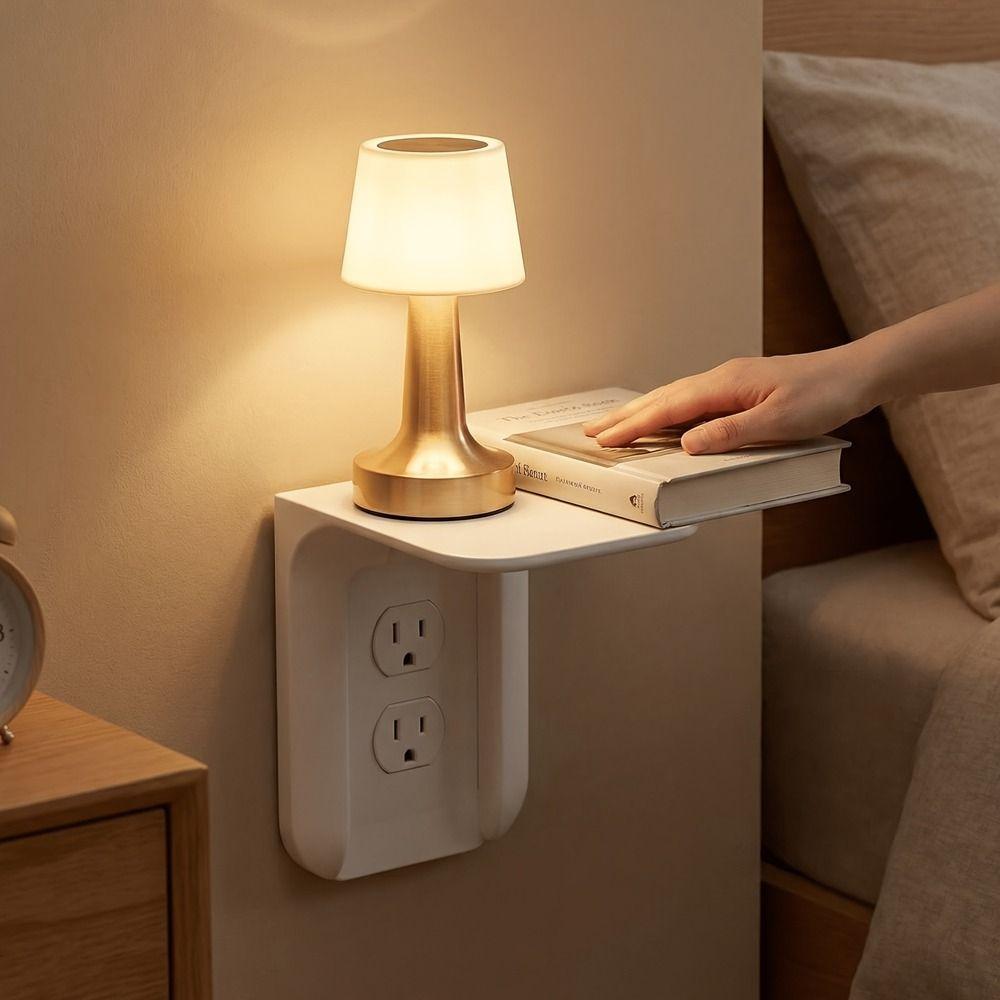 2PCS No Drilling Switch Storage Rack Plastic USB Rack Convenient Wall Outlet Shelf  Living Room