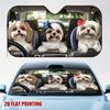 1pc, 1 Shih Tzu Car Sun Shade, Perfect For Hot Weather And Quick Parking, Car Decoration, Windshield, Dog Lover Gift, Dog Car Su