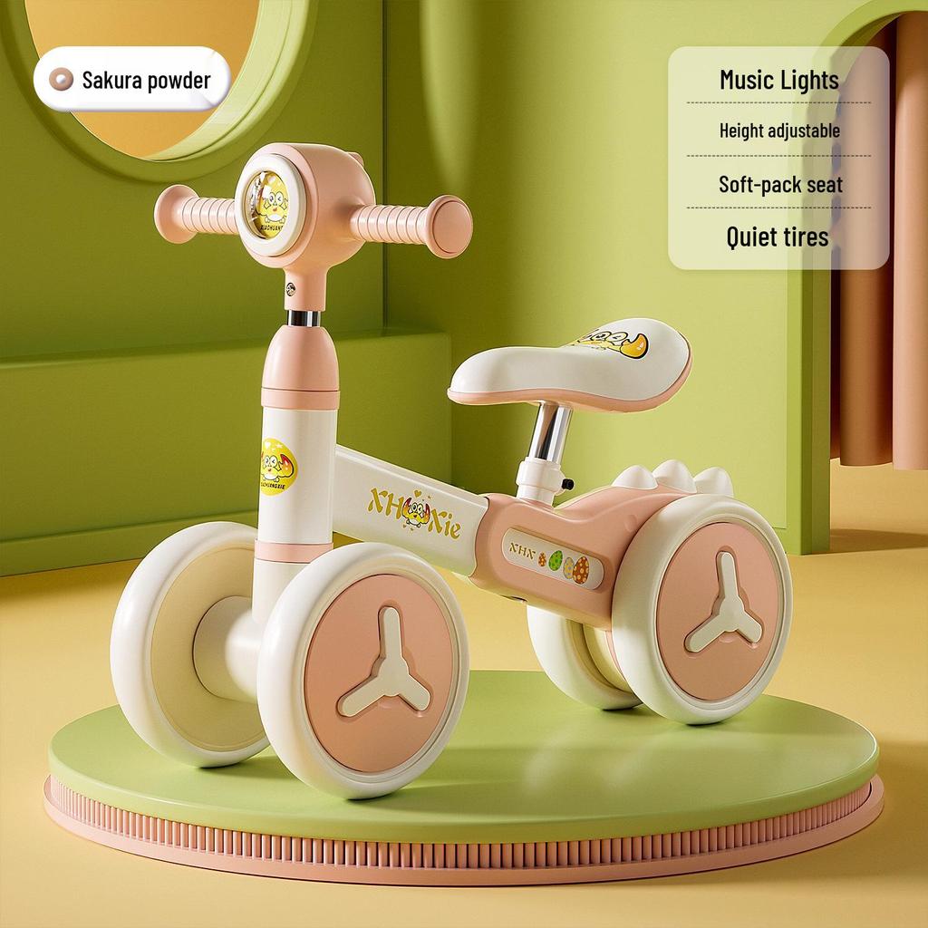 Verstelbare Loopfiets voor Leeftijden 1-4, Zonder Pedalen, Zacht Zadel, Baby Glijder