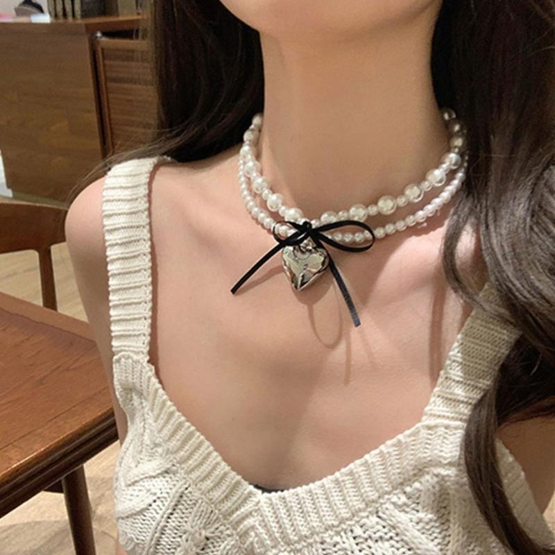 Pendant Necklace Trendy Neck Jewelry Double Layer Necklace for Any Occasions