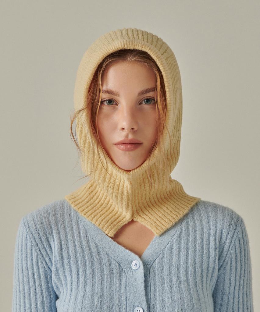 MUSINSA STANDARD WOMAN Women'S Soft Boucle Knit Balaclava [Yellow]