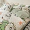 Sleep Grid Cotton Cartoon Printed Student Dormitory 3-Piece Set Home 4-Piece Set