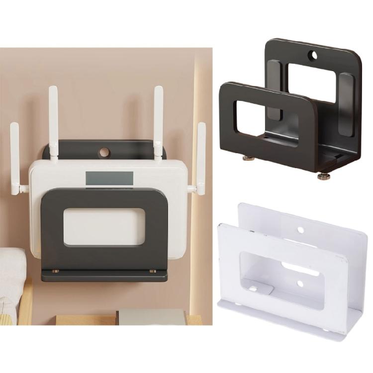 Space Saving Adhesive Wall Shelf For Router Modem Organizers Steel Construction Multiple Device Storage Without Drilling