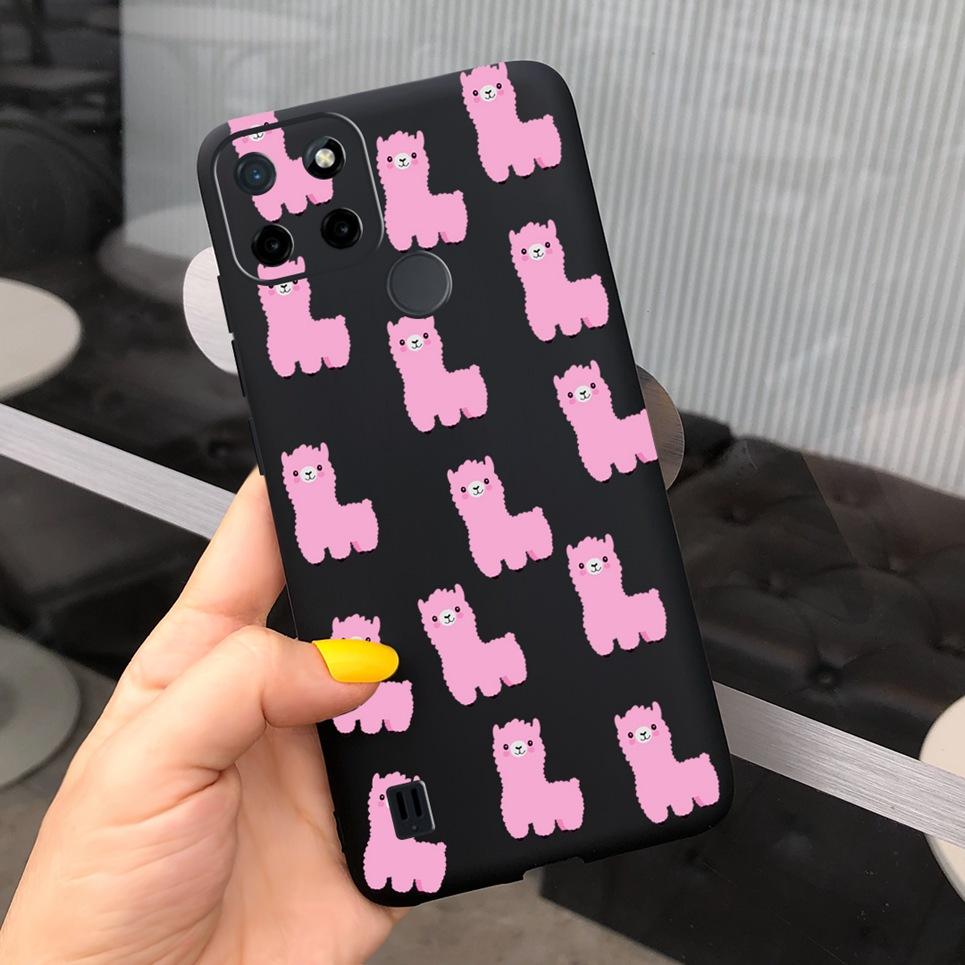 Dragon Cool Black Cases For Realme C25s C25Y Case Cartoon Animals Soft Silicone Matte Bumper On Realme C25Y C 25 Y S Candy Color