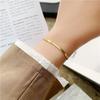 Trendy European & American Minimalist Gold Snake Chain Bracelet for Women in Titanium Steel