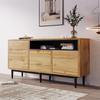Modern wooden sideboard with three doors and shelves, 160 x 35 x 76 cm, easy assembly, space-saving design, robust and reliable