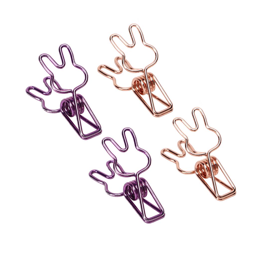 100Pcs Bunny Binder Clips Hollow Out Strong Clamping Sturdy Metal Cute Paper Clips for Documents Clothes Paper