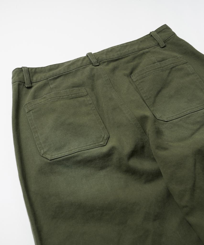FRIZMWORKS Washed Cotton One Tuck Pants _ Olive
