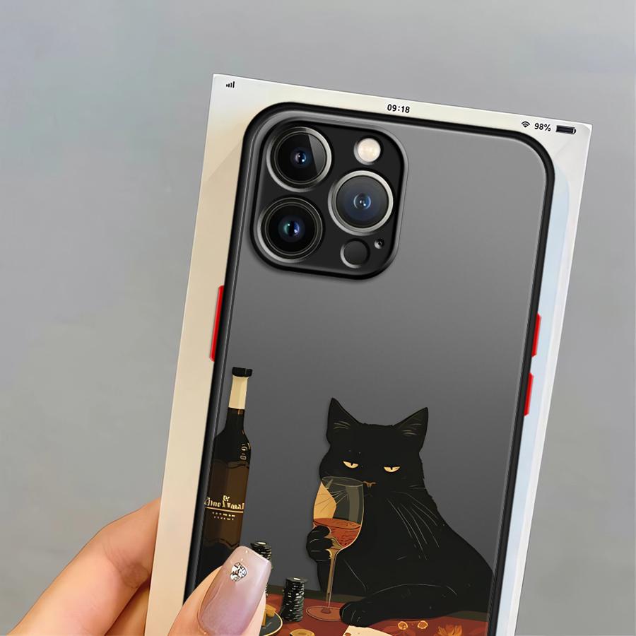 Slightly Drunk Cat Case for iPhone 17 Pro Max 13 Mini XS XR 11 15 16 Plus 14 12 Air 7 8 SE Funda Back Phone Cover