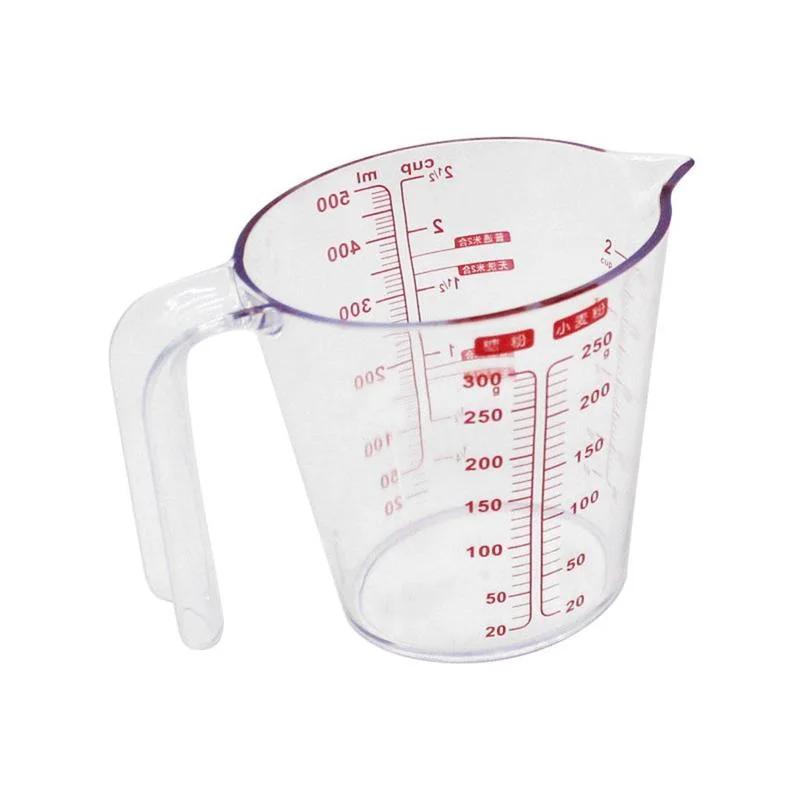 250ml/500ml Multifunctional Clear Handle Cup Set Plastic Scale Measuring Beaker Baking Tools Kitchen