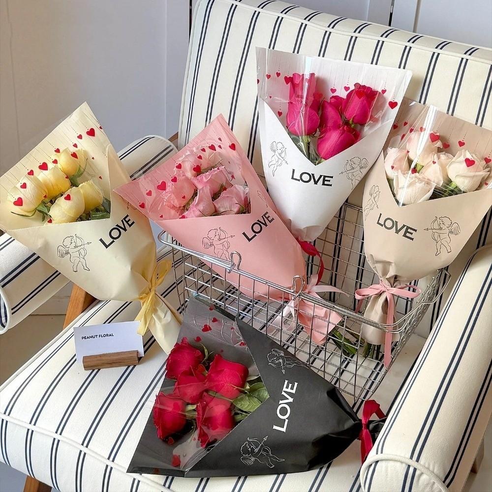 10 Pieces Transparent Flower Packaging Bags Waterproof Flower Arrangement Bags  520 Celebration