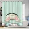 Cute Easter Bunny And Eggs Design Waterproof Shower Curtain Heat Resistant Machine Washable Non-Transparent 180X180Cm