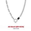 Trendy Circle Geometric Bracelet For Man Woman Hip Hop Titanium Steel Non Fading Cuban Bracelet Hip Hop Couple Jewelry Kpop Gift