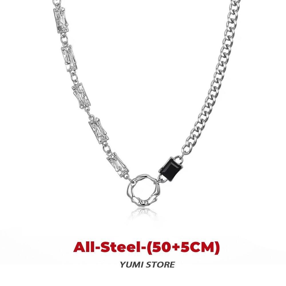 Trendy Circle Geometric Bracelet For Man Woman Hip Hop Titanium Steel Non Fading Cuban Bracelet Hip Hop Couple Jewelry Kpop Gift