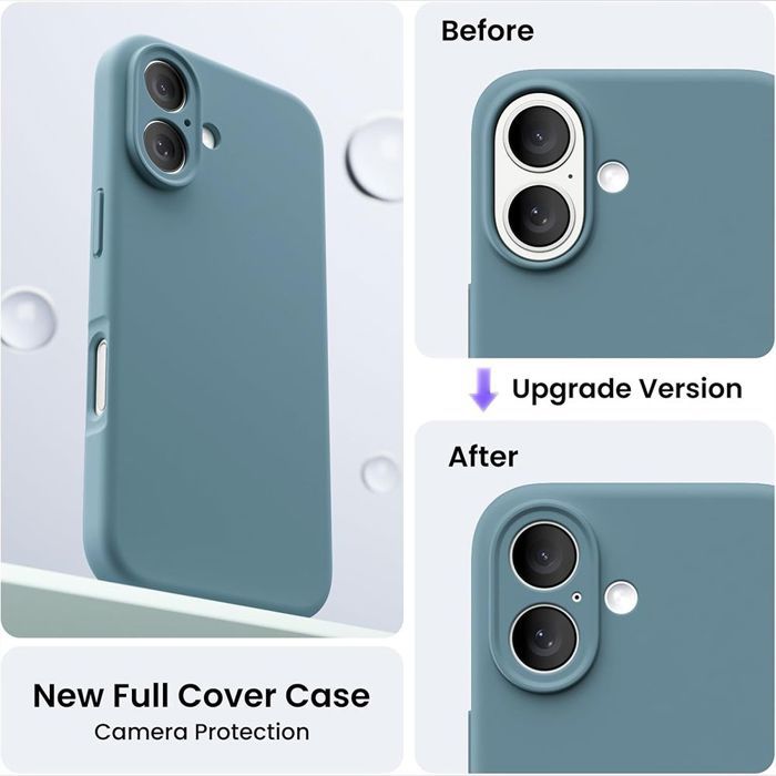 Coque de Protection - BOOLING - iPhone 17 - Silicone Souple Anti-Rayures Vert Bleu - 2 Vitres