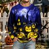Men's Halloween Long Sleeve Neck T-Shirt for Casual Comfort
